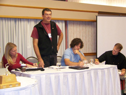 2007 Executive Committee from left to right- Alison Johnson (VP), Steve Shepard (President), Mike Bailey (University of Maine sub-unit President), John Magee (Treasurer).