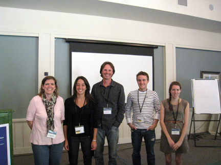 Monday afternoon session (l to r) Kathryn Collet (moderator), Melanie Dionne, Phillipe Brodeur, Luke Poirier, Danielle Quinn.