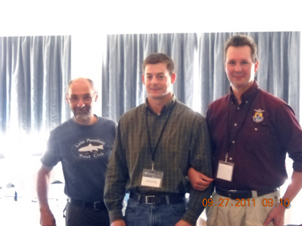 Past Presidents Len Gerardi and Scott Craig escort our new Vice-President, Graham Goulette.