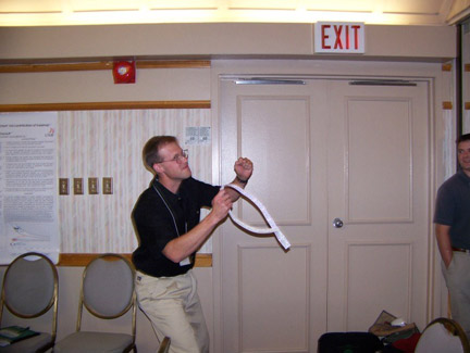 John Magee, elated after finally winning a raffle prize!